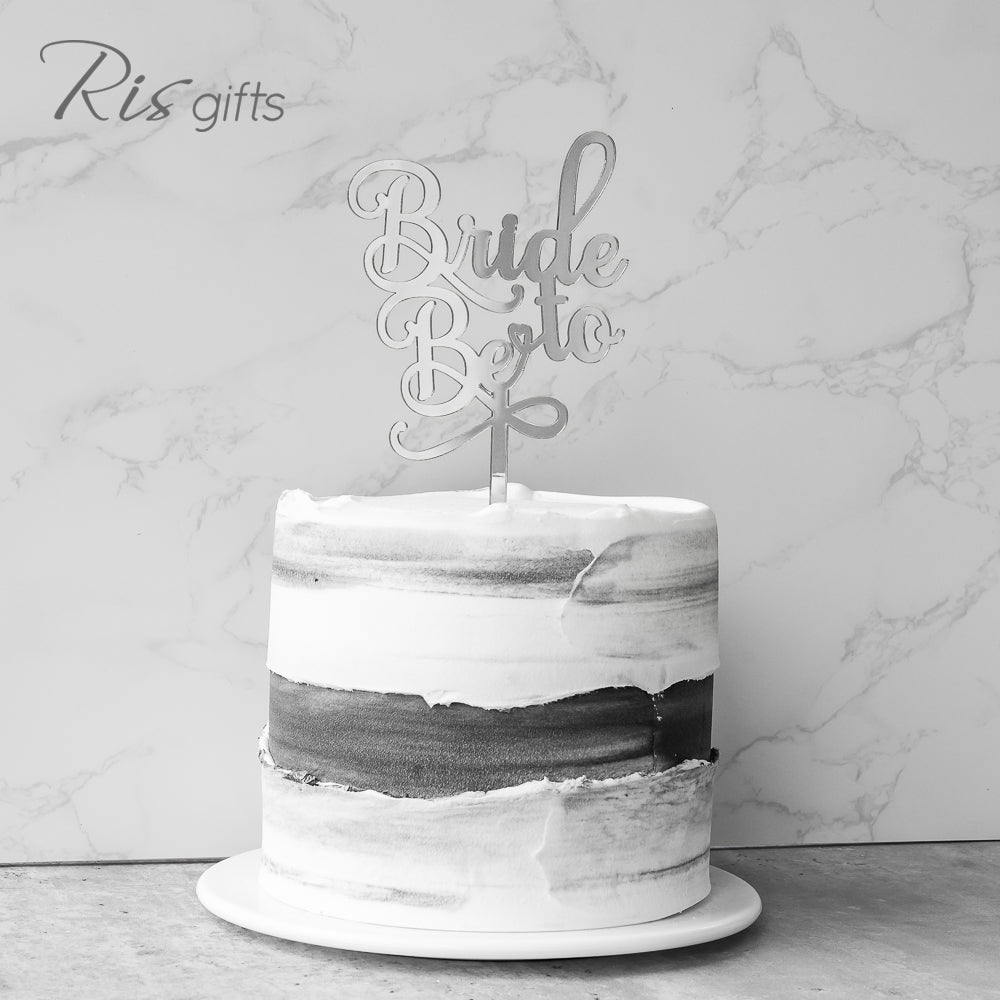 "Bride to be" Silver Mirror Cake Topper | Wedding Gifts | Wedding Cake | Cake Decoration | Made in Hong Kong