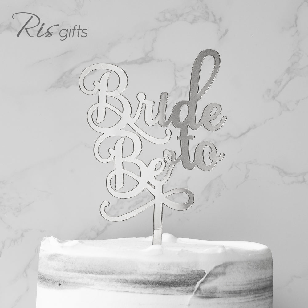 "Bride to be" Silver Mirror Cake Topper | Wedding Gifts | Wedding Cake | Cake Decoration | Made in Hong Kong