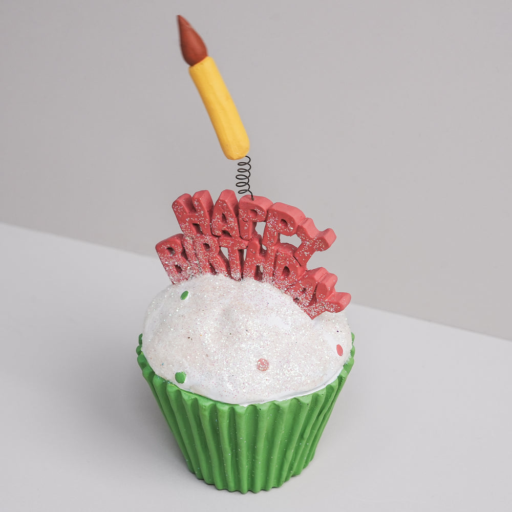 Gutter 'Happy Birthday' Cup Cake with Candle (92355) | Blossom Bucket | Religious Gifts - Figurines