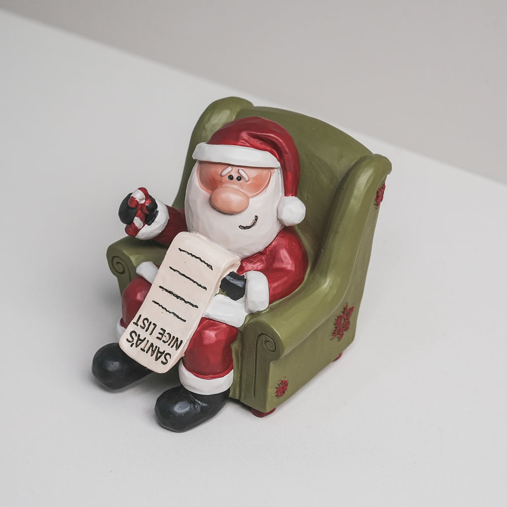 Santa in Couch Nice List (12378) | Blossom Bucket | Religious Gifts - Figurines | Christmas