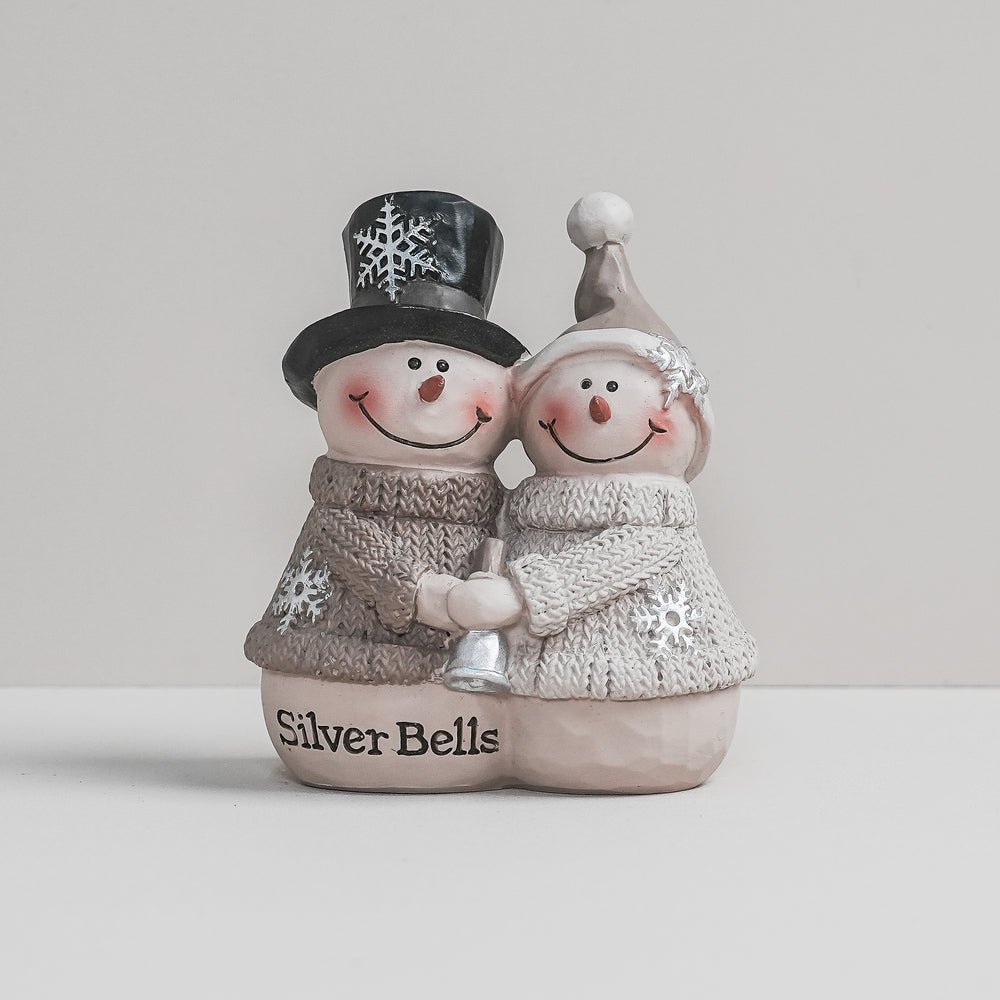 "Silver Bells" Snowman Couple (12375) | Blossom Bucket | Religious Gifts - Figurines | Christmas