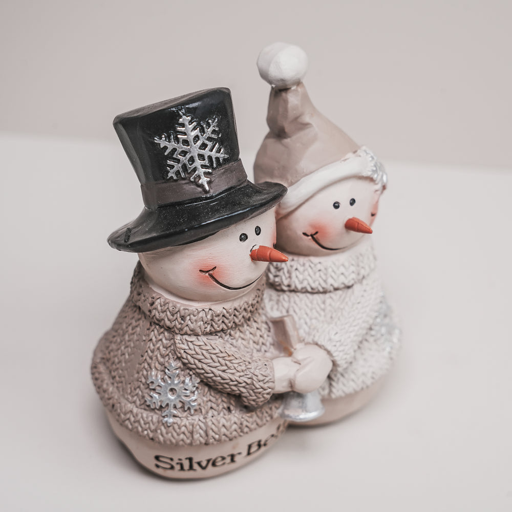 "Silver Bells" Snowman Couple (12375) | Blossom Bucket | Religious Gifts - Figurines | Christmas