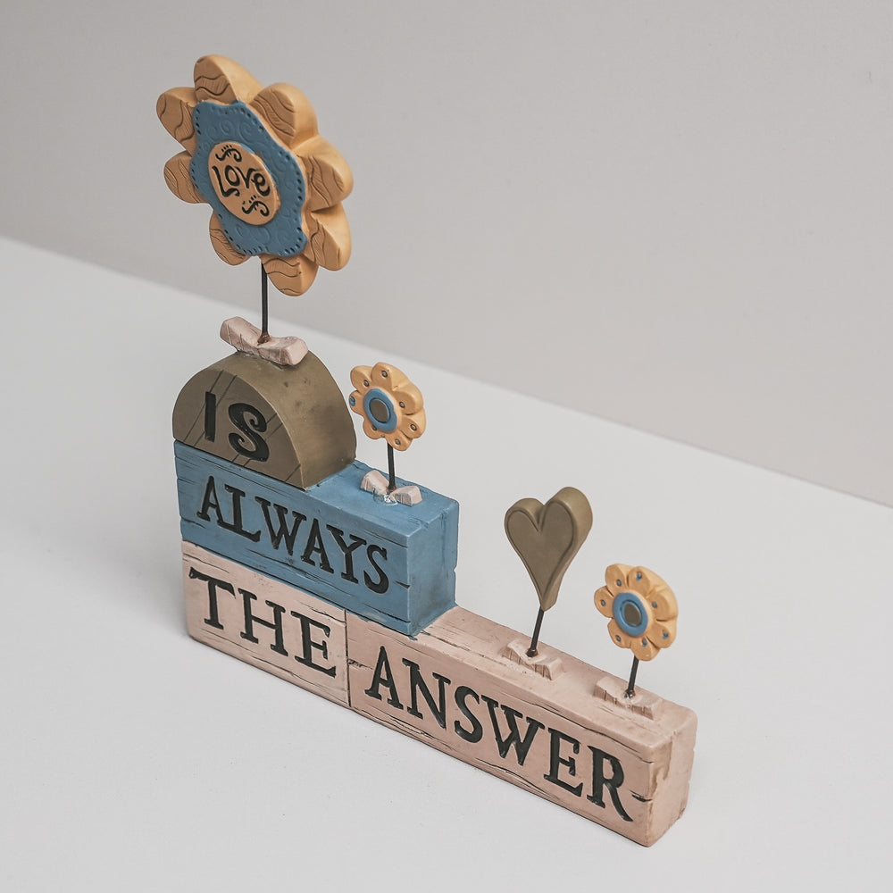 Love is Always Stacked Blocks with Flower (11044) | Blossom Bucket | Religious Gifts - Figurines