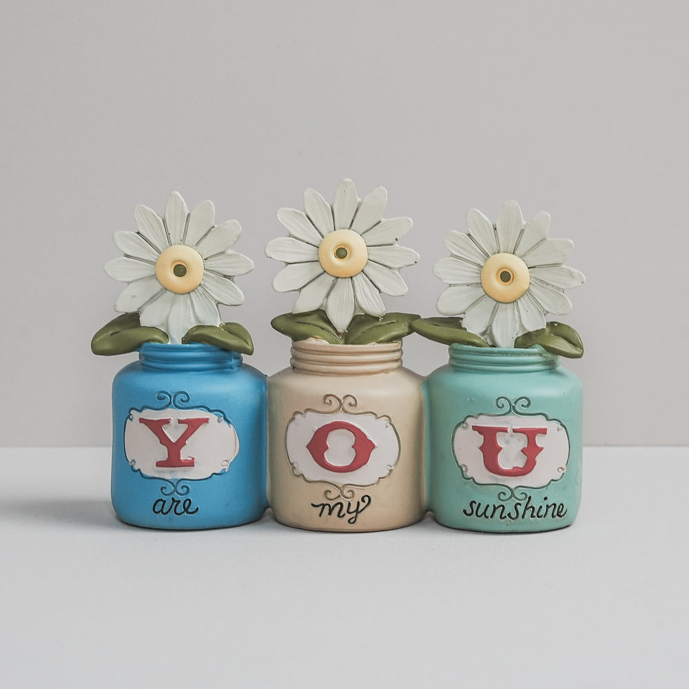 You Are My Sunshine Jars with Flowers (11050) | Blossom Bucket | Religious Gifts - Figurines