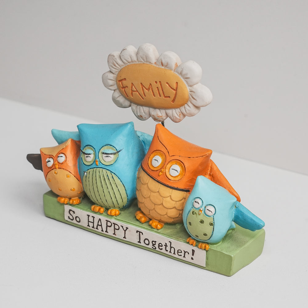 'So Happy Together' Owl Family on Block (88172) | Blossom Bucket | Religious Gifts - Figurines