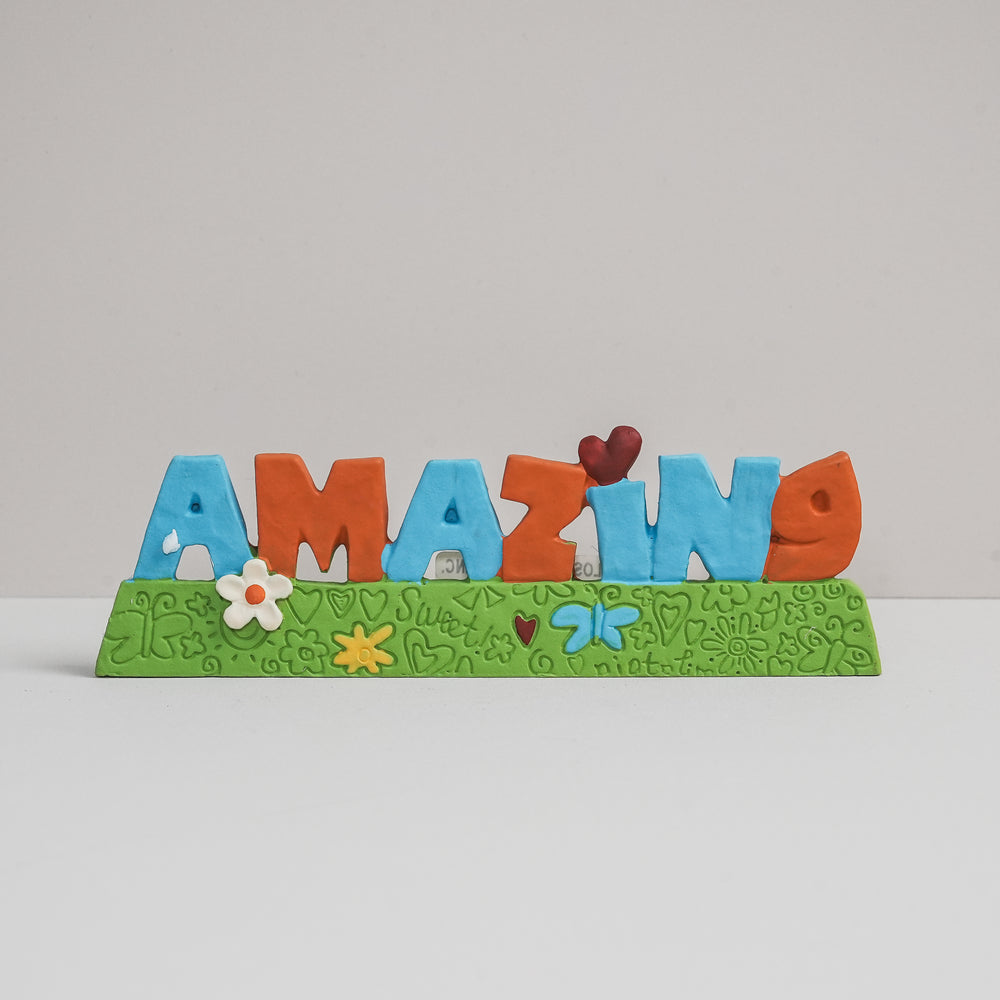 'Amazing' on Block (87150) | Blossom Bucket | Religious Gifts - Figurines