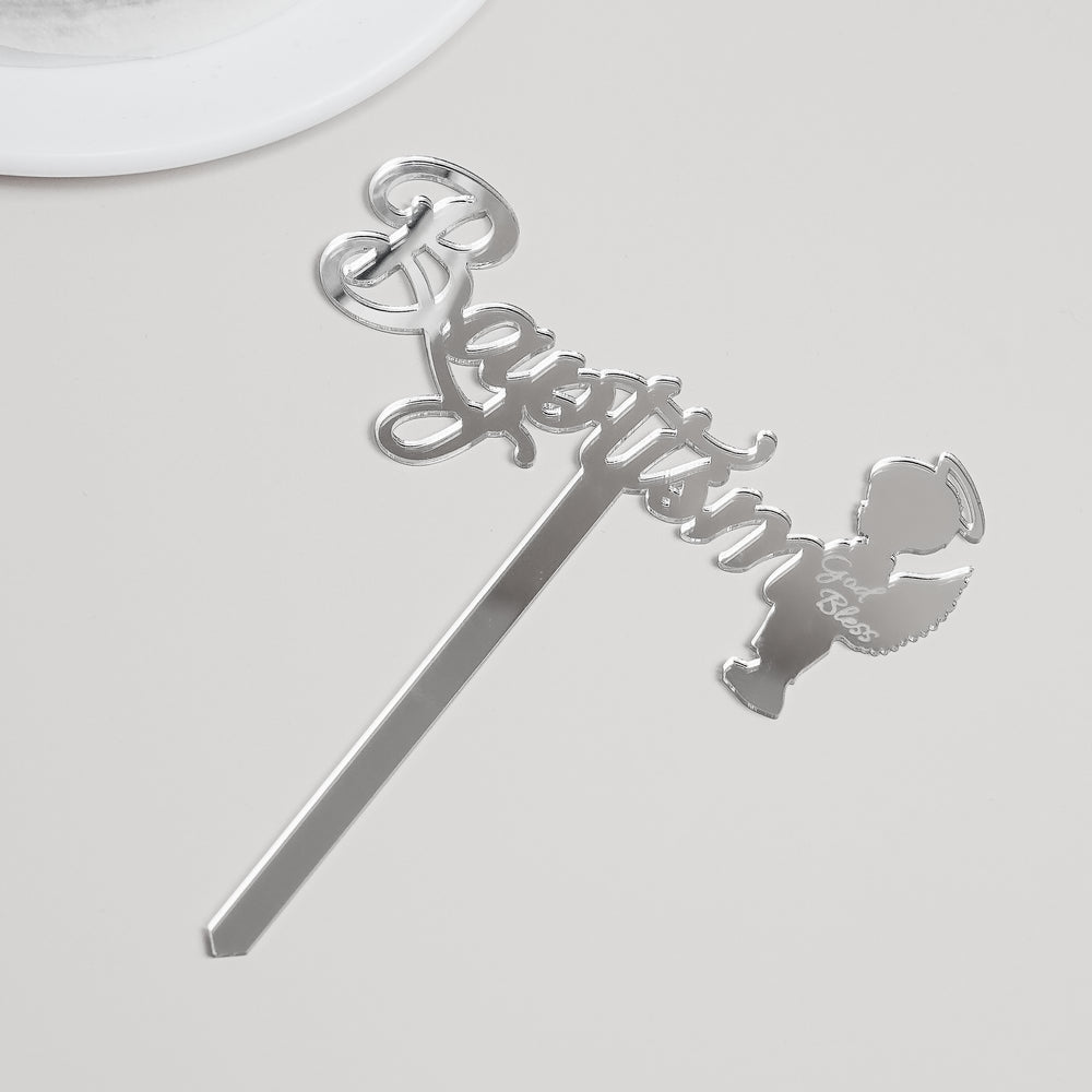 Baptism Boy Angel Silver Cake Topper | Birthday Gifts | Special Occasions