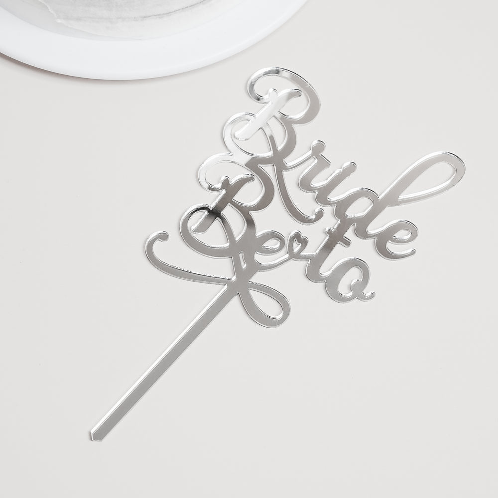 'Bride to be' Silver Mirror Cake Topper | Wedding Gifts | Special Occasions