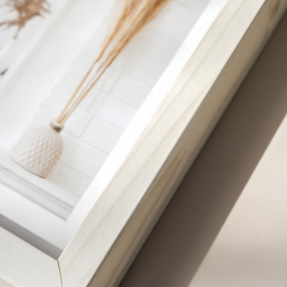 RIS 5R Nordic Picture Frame in White Wood Texture (5" x 7") | Desktop & Wall Design | Nordic & Japandi