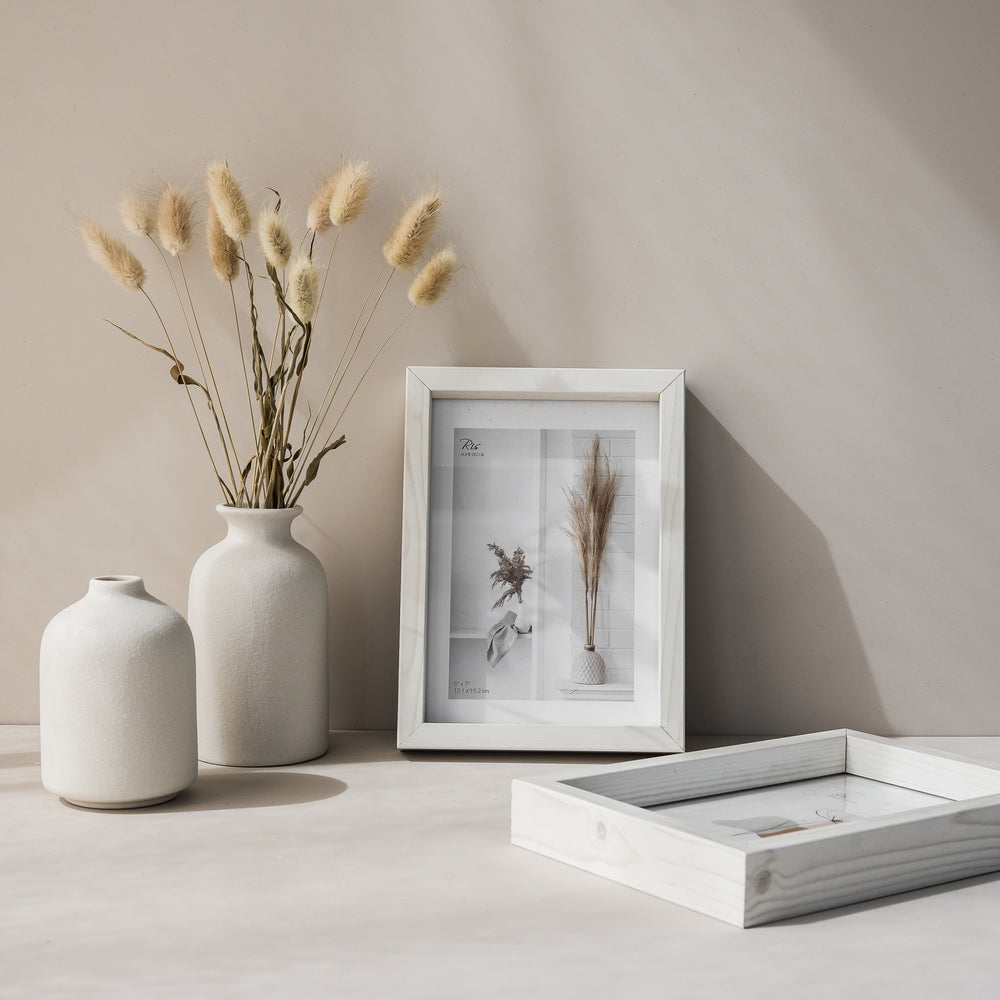 RIS 5R Nordic Picture Frame in White Wood Texture (5" x 7") | Desktop & Wall Design | Nordic & Japandi