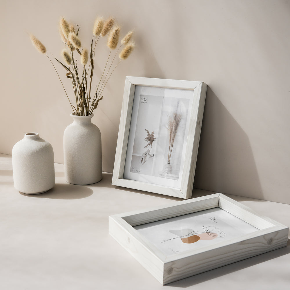 RIS 5R Nordic Picture Frame in White Wood Texture (5" x 7") | Desktop & Wall Design | Nordic & Japandi