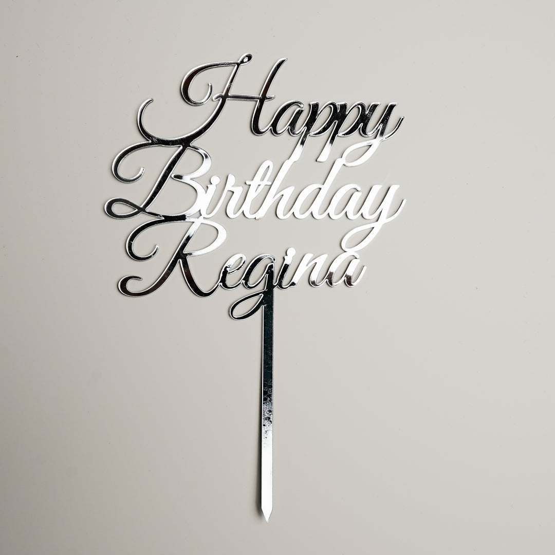 Personalised Happy Birthday Regina cake topper
