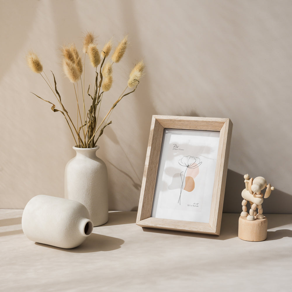 RIS 4R Japandi Style Wooden Picture Frame in Natural Light Wood (4"x 6") | Photo Frames | Home Decor | Interior Decorations