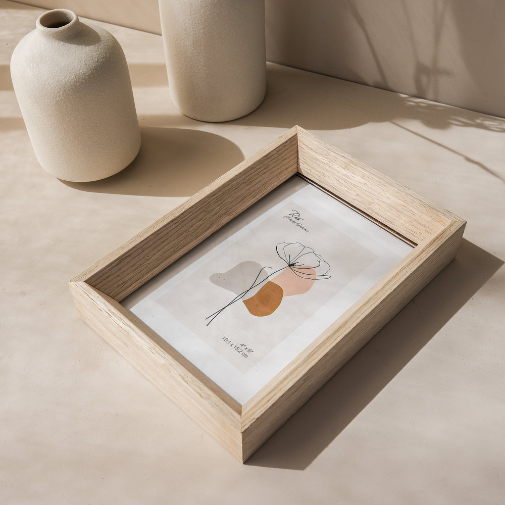 RIS 4R Japandi Style Wooden Picture Frame in Natural Light Wood (4"x 6") | Photo Frames | Home Decor | Interior Decorations
