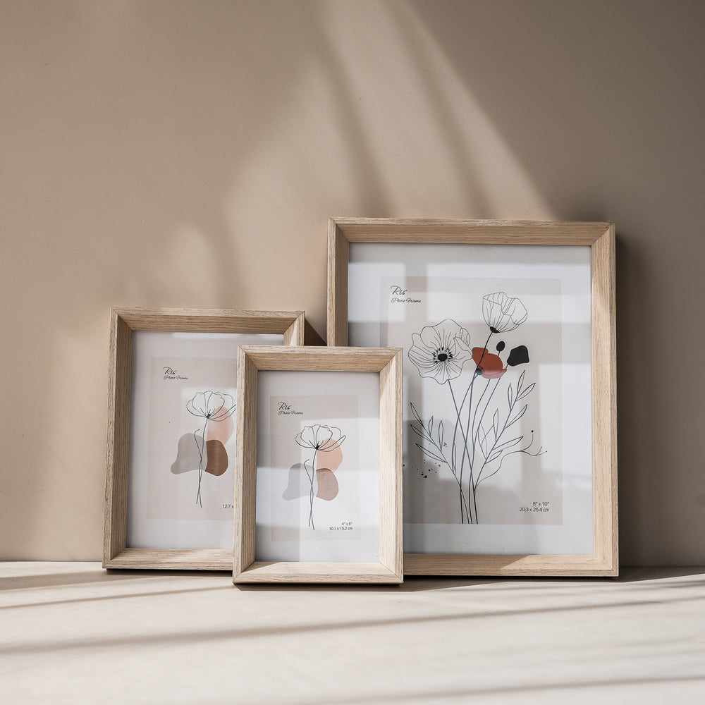 RIS 5R Japandi Style Wooden Picture Frame in Natural Light Wood (5"x 7") | Minimal Picture Frames | Home Decor | Interior Decorations