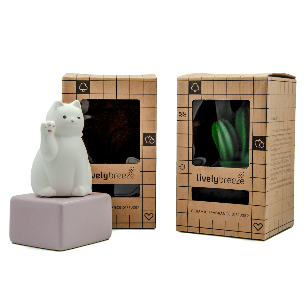 Sachi Lucky Cat  | Lively Breeze Thailand | Ceramic Diffusers | Home Fragrance