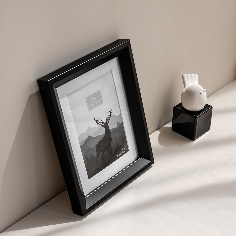 RIS 6R Matt Black Wooden Picture Frame (6" x 8") | Minimal Picture Frame | Home Decor | Gifts | Interior Design