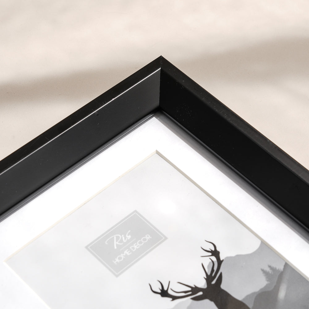 RIS 6R Matt Black Wooden Picture Frame (6" x 8") | Minimal Picture Frame | Home Decor | Gifts | Interior Design