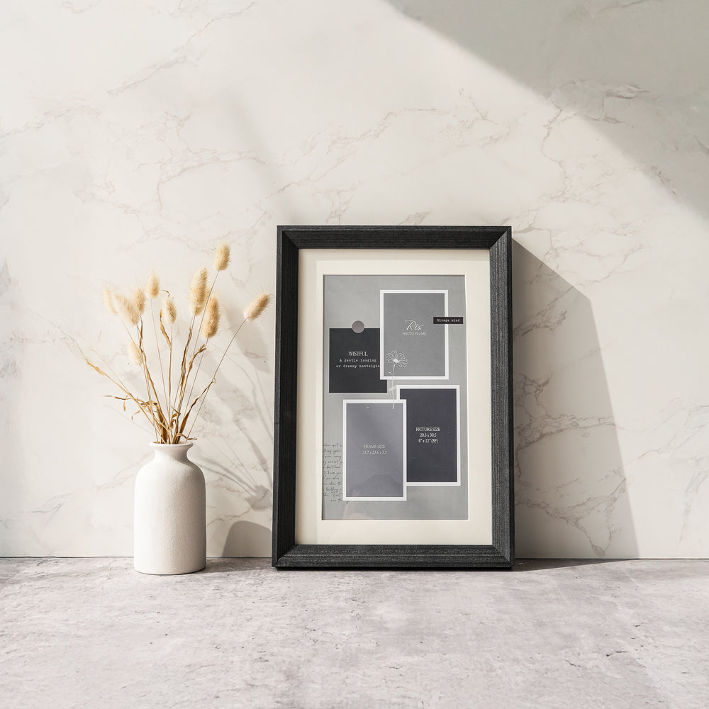 RIS 8F Classic Charcoal Wooden Picture Frame (8" x 12") | Desktop & Wall Design | Wooden Frame