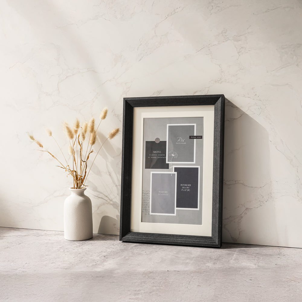 RIS 8F Classic Charcoal Wooden Picture Frame (8" x 12") | Desktop & Wall Design | Wooden Frame
