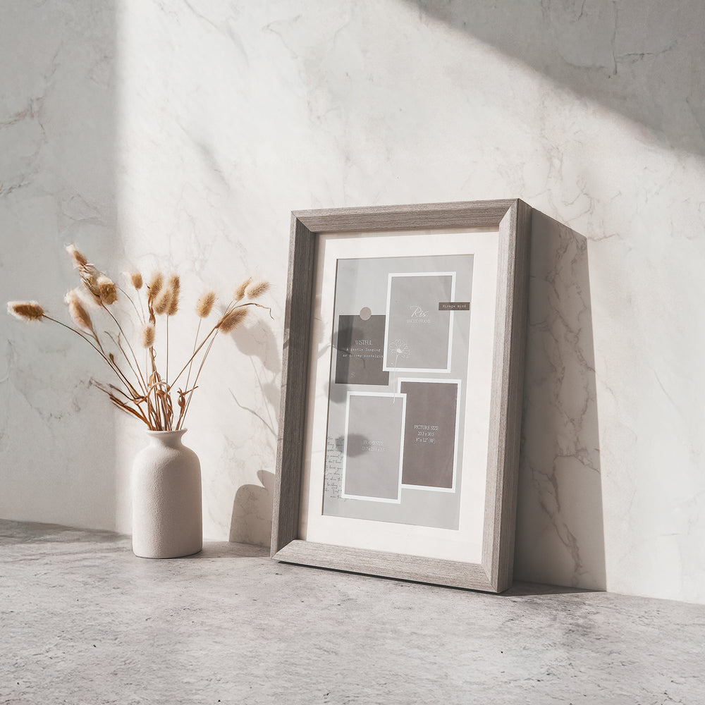 RIS 8F Classic Gray Wooden Picture Frame (8" x 12") | Desktop & Wall Design | Wooden Frame