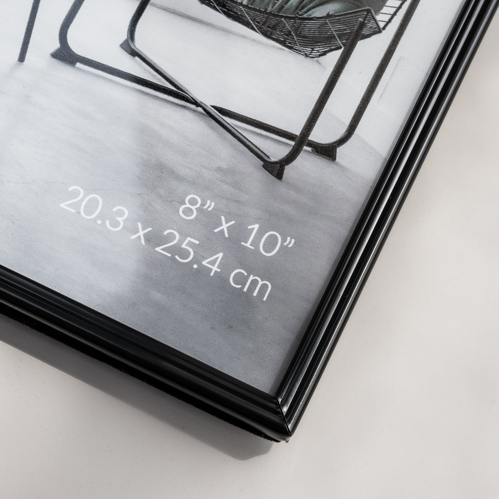 RIS 8R Minimalist Matte Black Picture Frame (8" x 10") | Desktop Design | Metal Frame