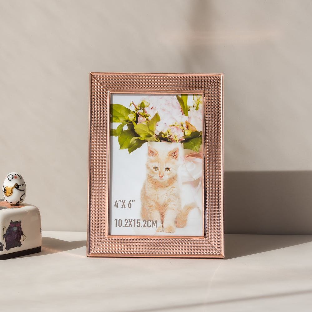 RIS 4R Rose Gold Plated Metal Photo Frame 4x6"  | Picture Frames | Home Decor | Interior Decoration