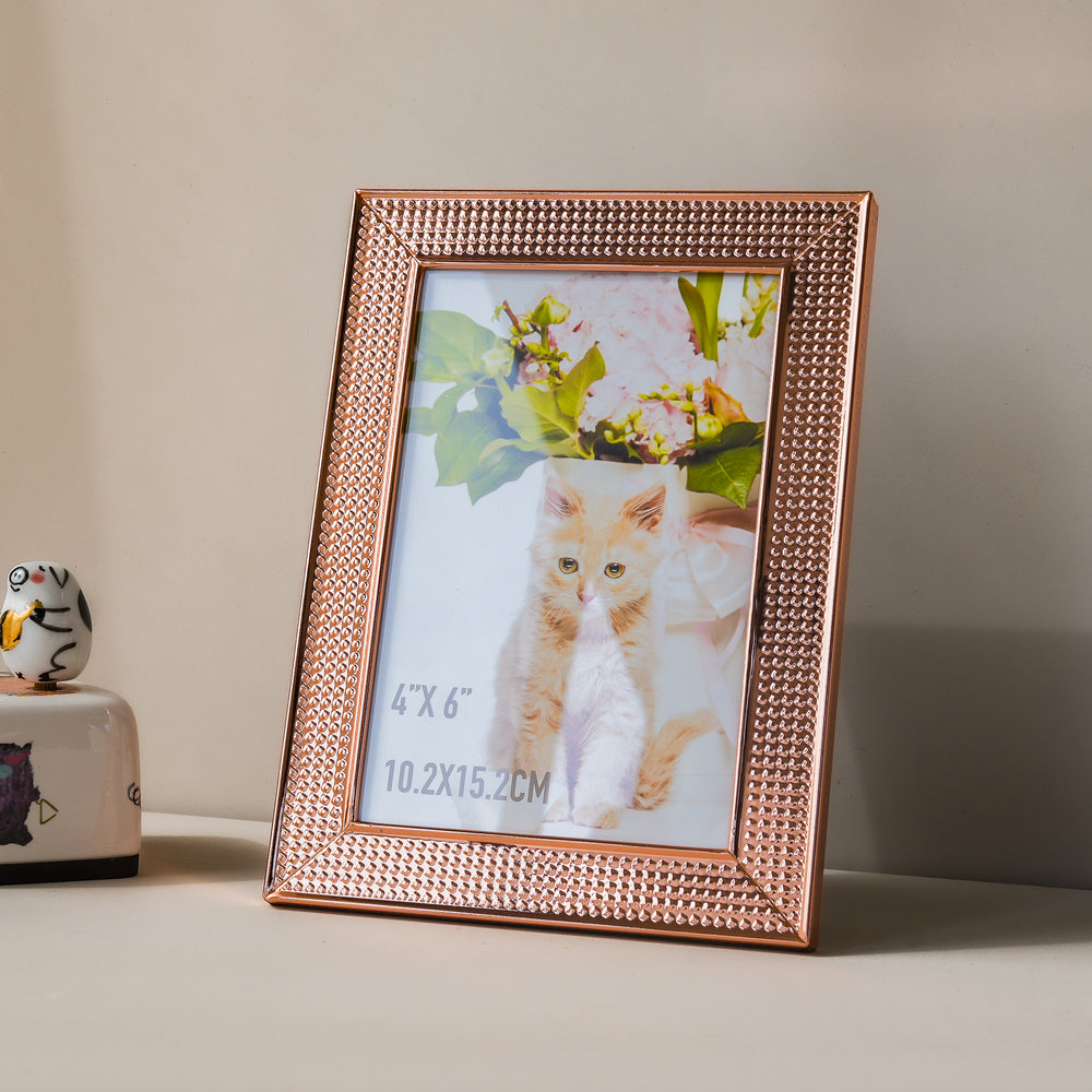 RIS 4R Rose Gold Plated Metal Photo Frame 4x6"  | Picture Frames | Home Decor | Interior Decoration