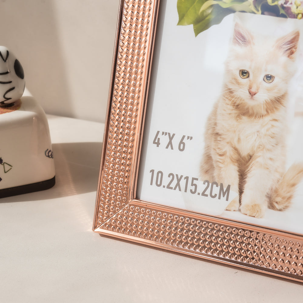 RIS 4R Rose Gold Plated Metal Photo Frame 4x6"  | Picture Frames | Home Decor | Interior Decoration