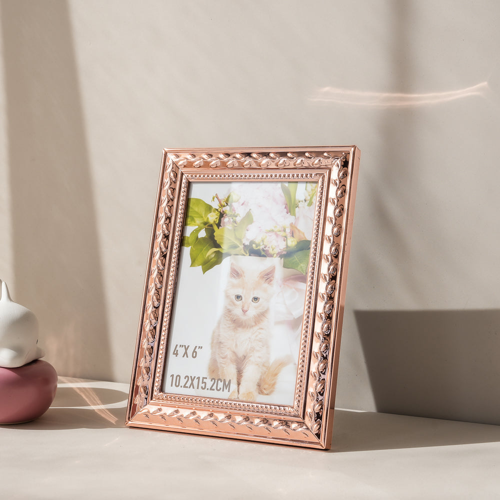 RIS 4R Rose Gold Plated Metal Photo Frame 4x6" | Picture Frames | Home Decor | Interior Decoration