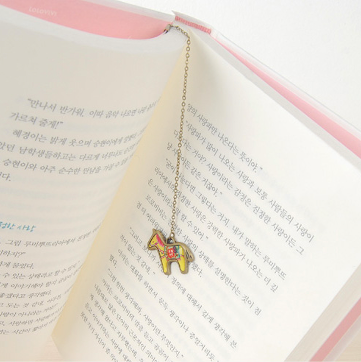 B250 Horse (Yellow) | BooKiss (Korea) | Metal Bookmarks