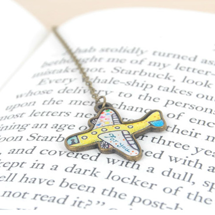 B250 Plane (Yellow) | BooKiss (Korea) | Metal Bookmarks