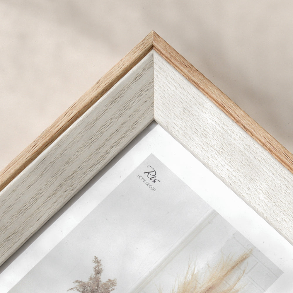 RIS 5R Nordic Style Two-Tone Wooden Picture Frame  (5" x 7") | Wall & Desktop Design | Wooden Frame