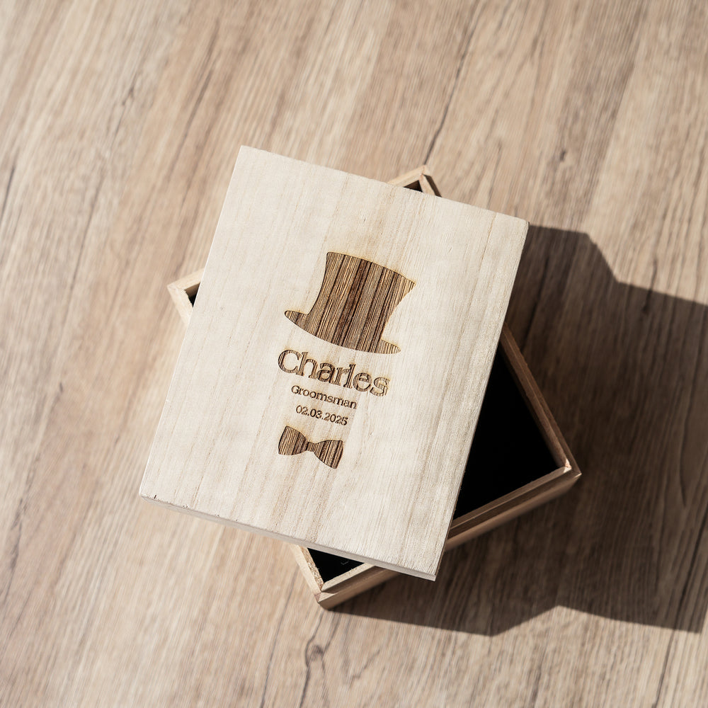 Personalized Whisky Rock Glass with Engraved Wooden Box